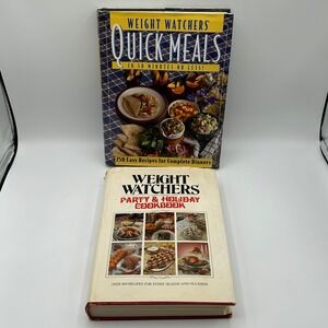 Weight Watchers Lot 2 Quick Meals Party Holiday Cookbooks Hardcover‎ Illustrated